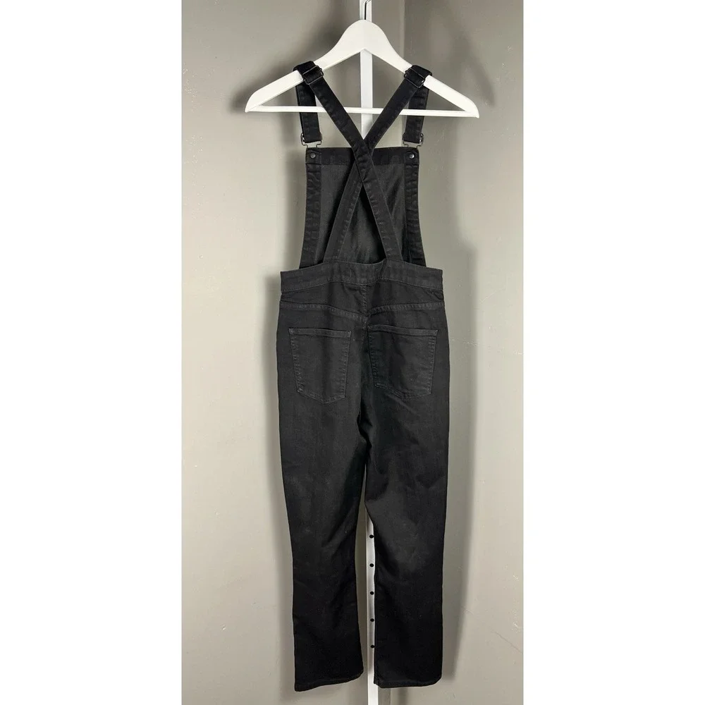 Madewell Cali Demi Boot Overalls w Side Zip in Black Frost Women's S